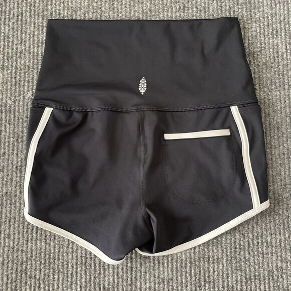 Free People FP Movement Small Shorts Island Time High Rise Black Stretch NEW - Picture 9 of 13